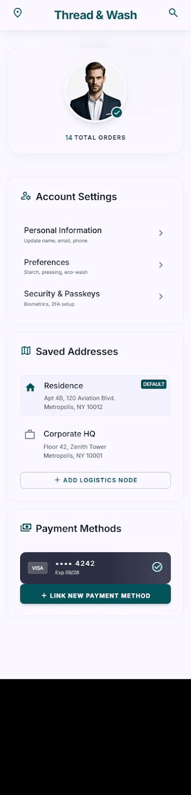 Profile screen